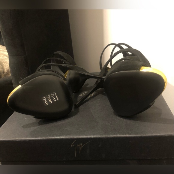 Giuseppe Zanotti Renee Suede Gold Trim Gladiator Sandal (36.5) - Picture 6 of 6